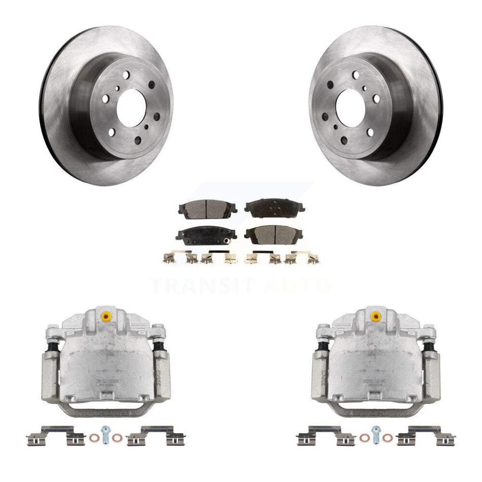 Rear Brake Caliper Rotor & Ceramic Pad Kit For GMC Chevrolet Sierra 1500 Silverado Tahoe KC8-100188T