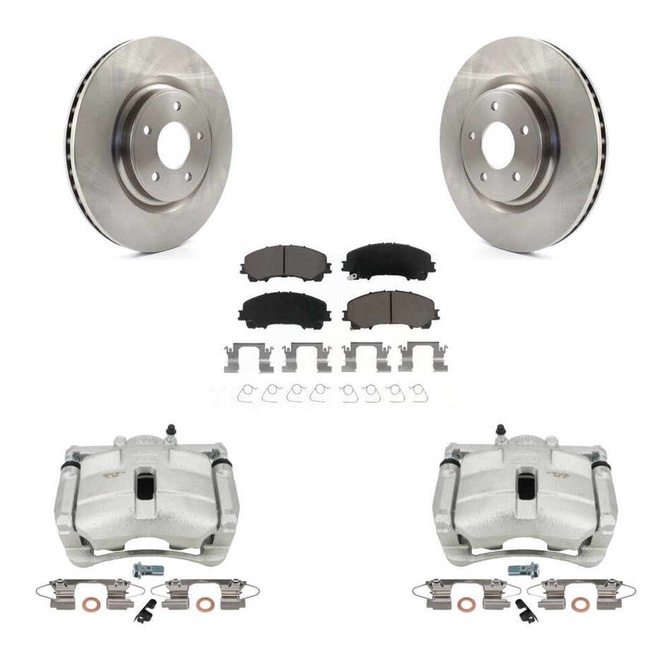 Front Disc Brake Caliper Rotors And Ceramic Pads Kit For Nissan Rogue With 3rd Row Seating KC8-100189C by Transit Auto