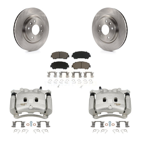 Front Brake Caliper Rotor Ceramic Pad Kit For 17-18 Nissan Rogue Without 3rd Row Seating KC8-100190C