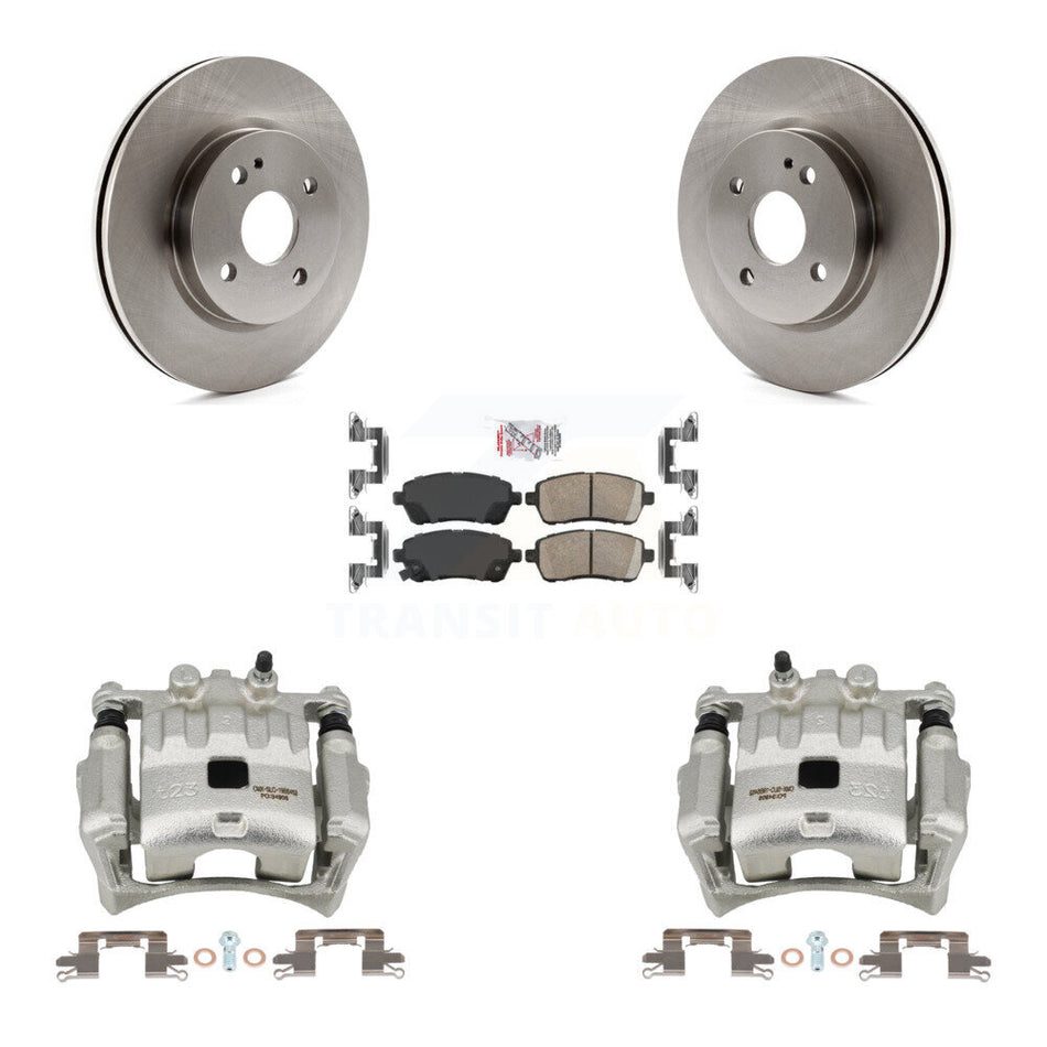 Front Disc Brake Caliper Rotors And Ceramic Pads Kit For 2011-2014 Mazda 2 KC8-100191N