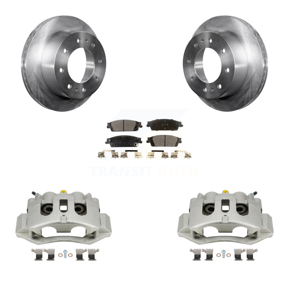 Rear Brake Caliper Rotors Ceramic Pad Kit For 17-19 Chevrolet Suburban With 8 Lug Wheels KC8-100191T