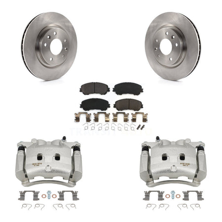 Front Brake Caliper Rotor Semi-Metallic Pad Kit For Nissan Rogue Without 3rd Row Seating KC8-100192P
