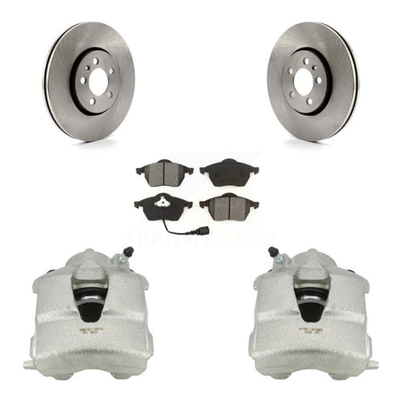 Front Disc Brake Caliper Rotors And Semi-Metallic Pads Kit For Volkswagen Jetta Beetle Golf KC8-100192S by Transit Auto