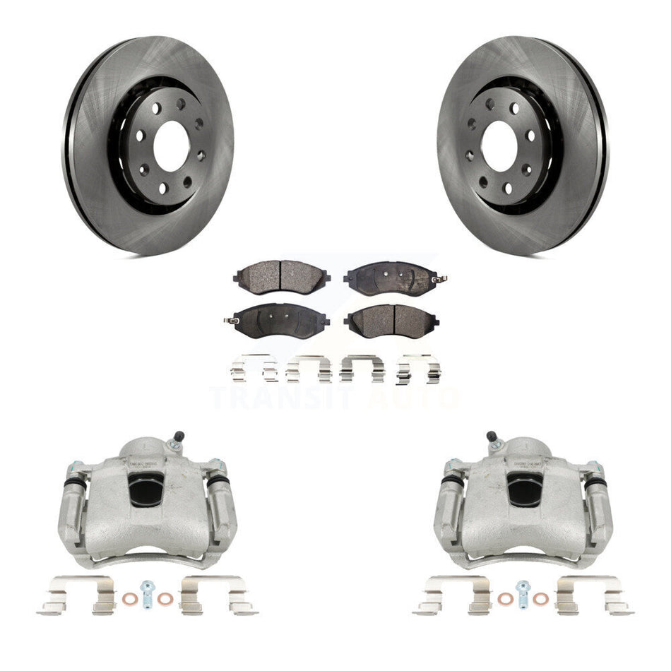 Front Disc Brake Caliper Rotors And Semi-Metallic Pads Kit For Chevrolet Aveo Spark Aveo5 EV Pontiac G3 Suzuki Wave Wave5 Swift+ KC8-100193P by Transit Auto