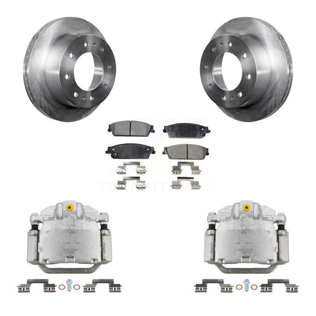 Rear Disc Brake Caliper Rotor & Ceramic Pad Kit For 2011 Chevrolet Silverado 1500 Hybrid KC8-100193T