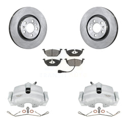 Front Disc Brake Caliper Rotors And Semi-Metallic Pads Kit For 2006 Volkswagen Jetta 2.5L 1.9L With 280mm Diameter Rotor 7th 8th Digit Of VIN Is "9M" Or "1J" KC8-100195S