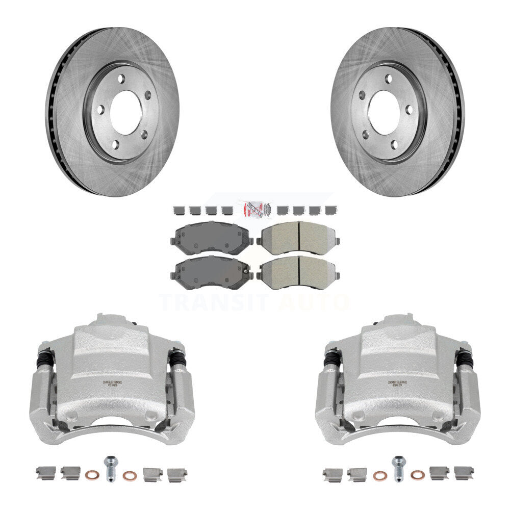 Front Brake Caliper Rotor Semi-Metallic Pad Kit For Dodge Grand Caravan Drum rear brakes KC8-100196N