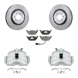 Front Disc Brake Caliper Rotors And Semi-Metallic Pads Kit For 2006 Volkswagen Jetta 2.0L With 280mm Diameter Rotor 7th 8th Digit Of VIN Is "9M" Or "1J" KC8-100196S
