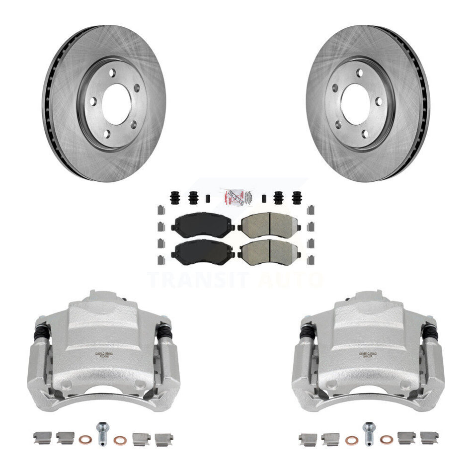 Front Brake Caliper Rotor Semi-Metallic Pad Kit For Dodge Grand Caravan Drum rear brakes KC8-100197N