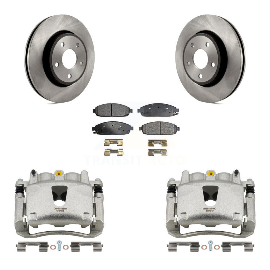 Front Disc Brake Caliper Rotor & Semi-Metallic Pad Kit For Jeep Grand Cherokee Commander KC8-100197P