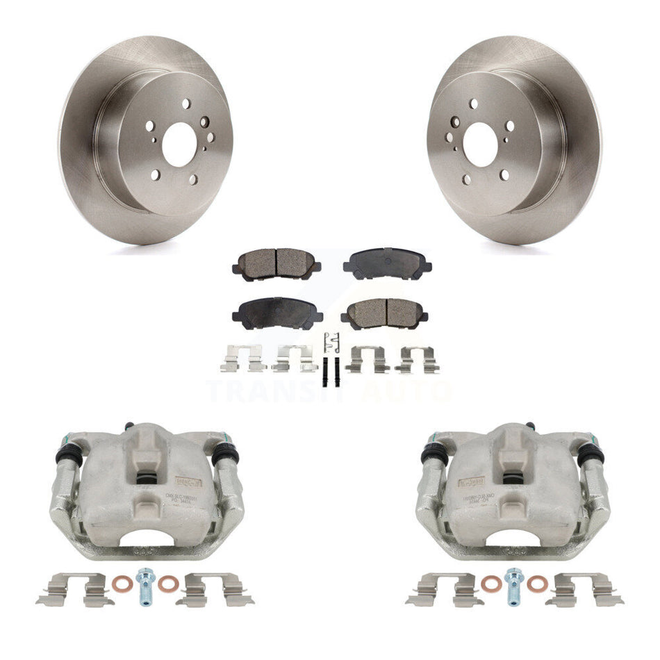 Rear Disc Brake Caliper Rotors And Ceramic Pads Kit For 2008-2013 Toyota Highlander KC8-100198T