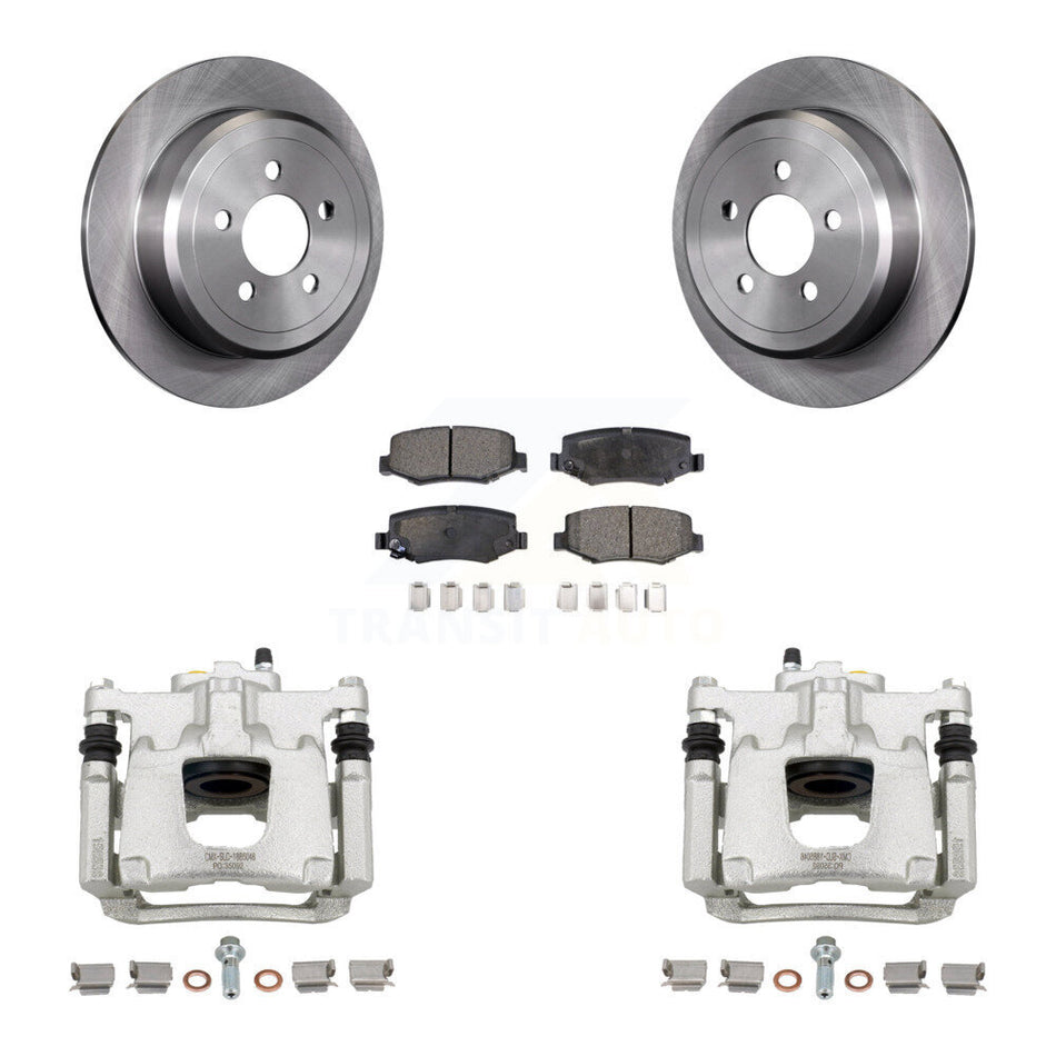 Rear Disc Brake Caliper Rotors And Ceramic Pads Kit For Jeep Liberty Dodge Nitro KC8-100199T