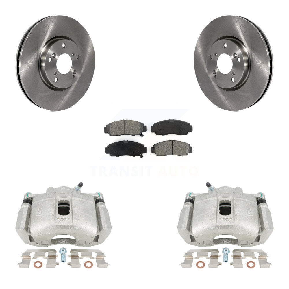 Front Disc Brake Caliper Rotors And Semi-Metallic Pads Kit For 2004-2005 Acura TL Automatic transmission KC8-100201S by Transit Auto