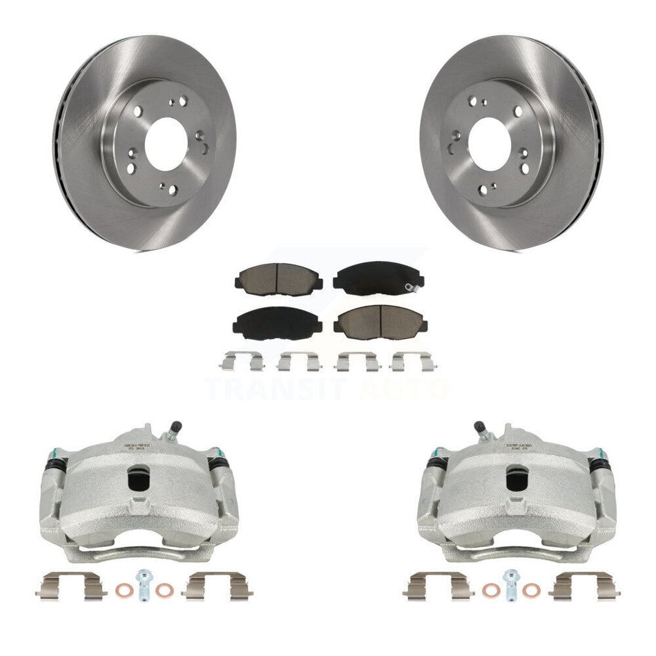 Front Disc Brake Caliper Rotors And Ceramic Pads Kit For Honda Civic KC8-100204C by Transit Auto