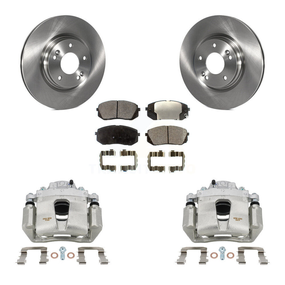 Front Brake Caliper Rotors Semi-Metallic Pad Kit For Hyundai Sonata 1.6L with GAS engine KC8-100204P