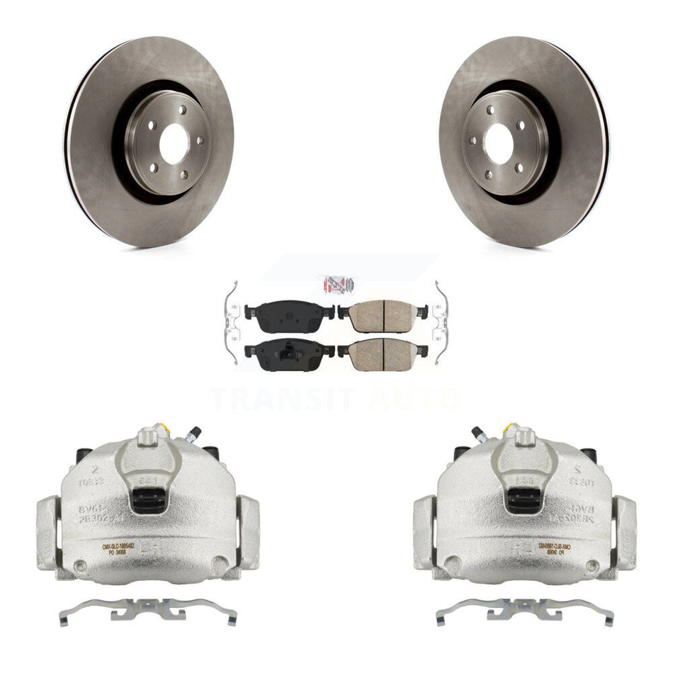 Front Disc Brake Caliper Rotors And Ceramic Pads Kit For Lincoln MKC KC8-100205N