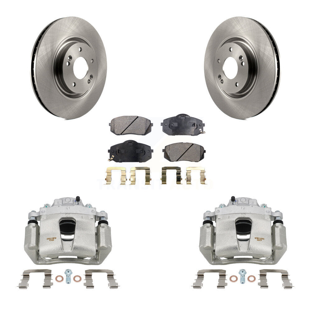 Front Brake Caliper Rotors Semi-Metallic Pad Kit For Hyundai Sonata 1.6L with GAS engine KC8-100205P