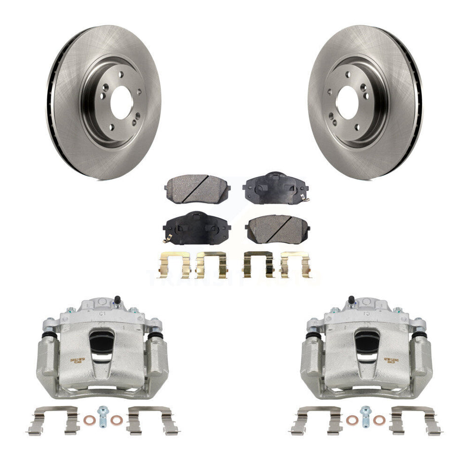 Front Brake Caliper Rotors Semi-Metallic Pad Kit For Hyundai Sonata 1.6L with GAS engine KC8-100205P