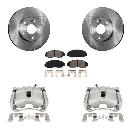 Front Disc Brake Caliper Rotors And Semi-Metallic Pads Kit For Honda Civic Acura CSX KC8-100206S by Transit Auto