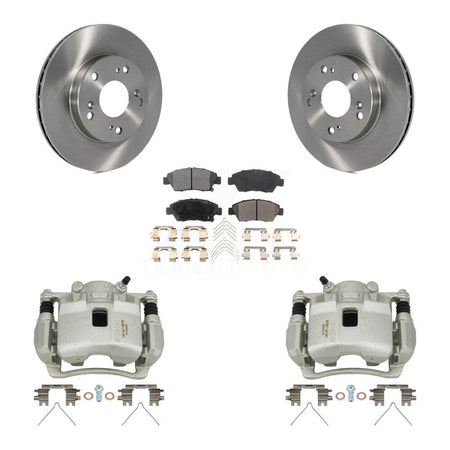 Front Disc Brake Caliper Rotors And Semi-Metallic Pads Kit For Honda Civic KC8-100207P