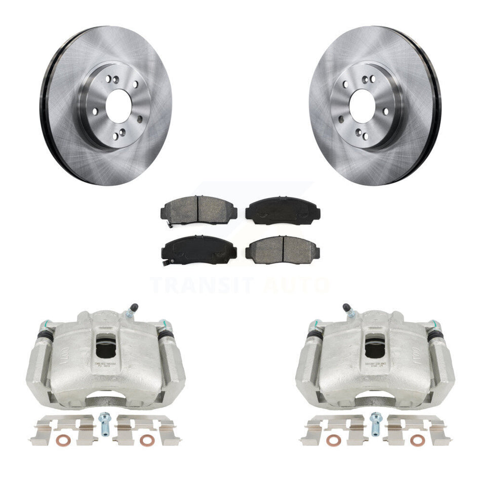 Front Disc Brake Caliper Rotors And Semi-Metallic Pads Kit For Honda Accord Acura TSX KC8-100207S by Transit Auto