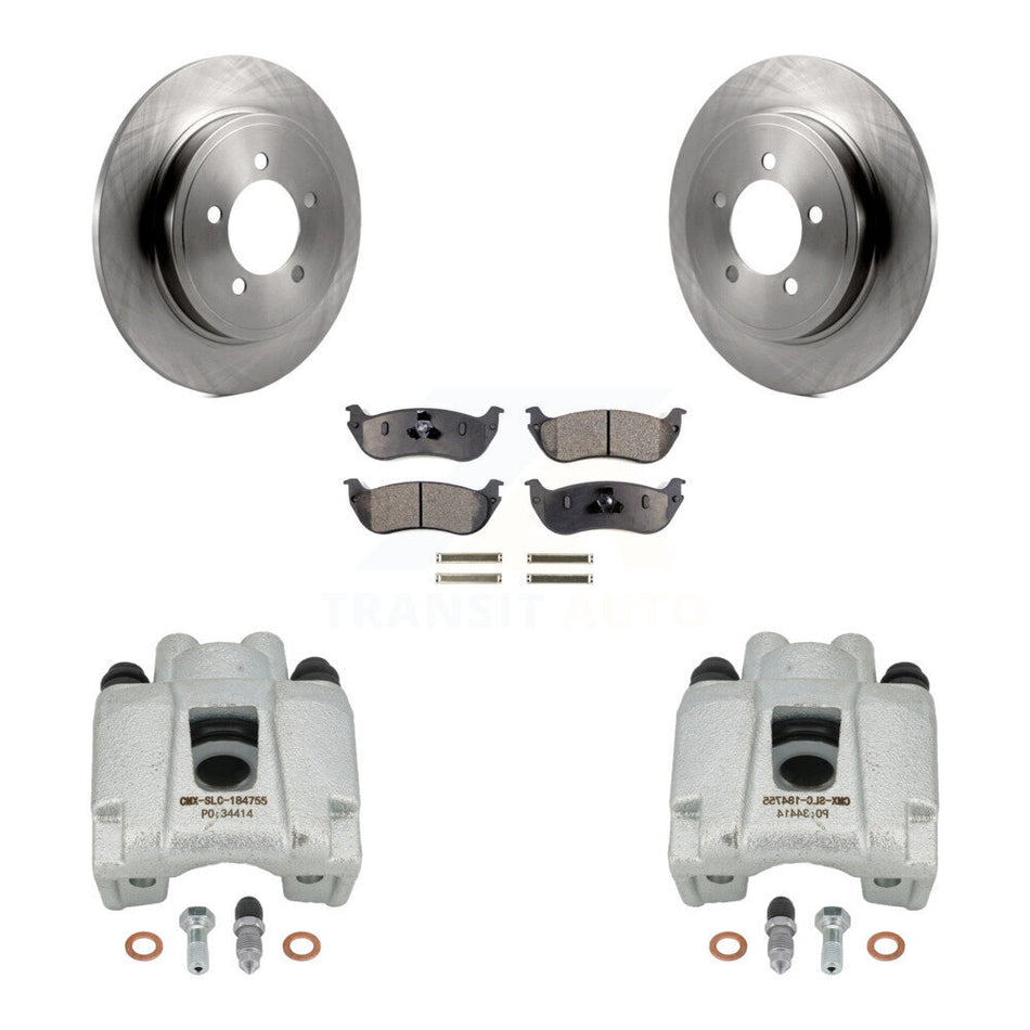 Rear Disc Brake Caliper Rotors And Ceramic Pads Kit For Ford Explorer Mercury Mountaineer KC8-100207T by Transit Auto