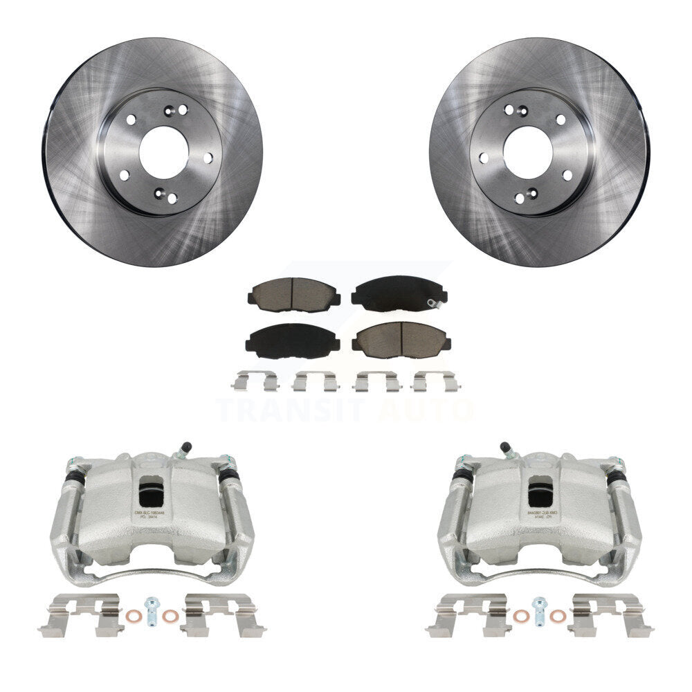 Front Disc Brake Caliper Rotors And Ceramic Pads Kit For 2011 Honda Civic GX with 1.8L KC8-100208C by Transit Auto