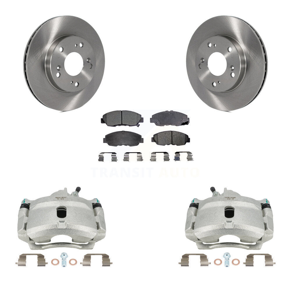 Front Disc Brake Caliper Rotors And Semi-Metallic Pads Kit For Honda Civic KC8-100208P by Transit Auto