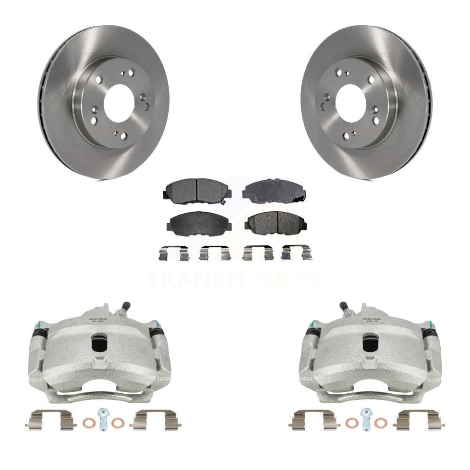 Front Disc Brake Caliper Rotors And Semi-Metallic Pads Kit For Honda Civic KC8-100208P by Transit Auto