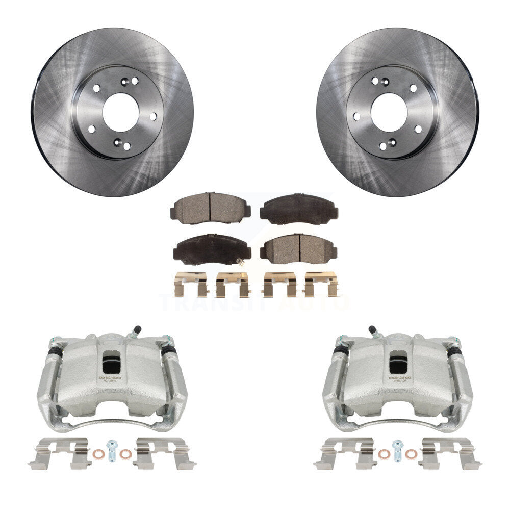 Front Disc Brake Caliper Rotors And Semi-Metallic Pads Kit For Honda Civic Acura CSX KC8-100209P by Transit Auto