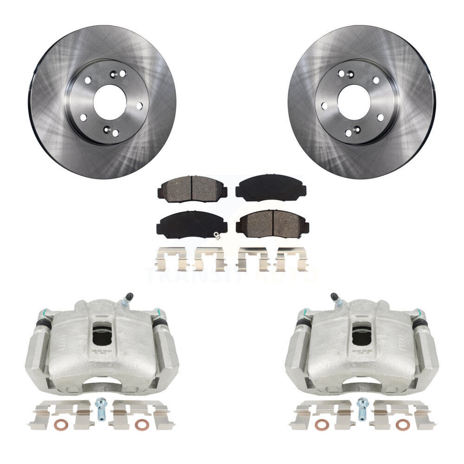 Front Disc Brake Caliper Rotors And Semi-Metallic Pads Kit For 2003-2004 Honda Accord Sedan with 3.0L Manual transmission KC8-100209S by Transit Auto