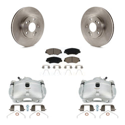 Front Disc Brake Caliper Rotors And Ceramic Pads Kit For 2002-2004 Honda CR-V KC8-100210C
