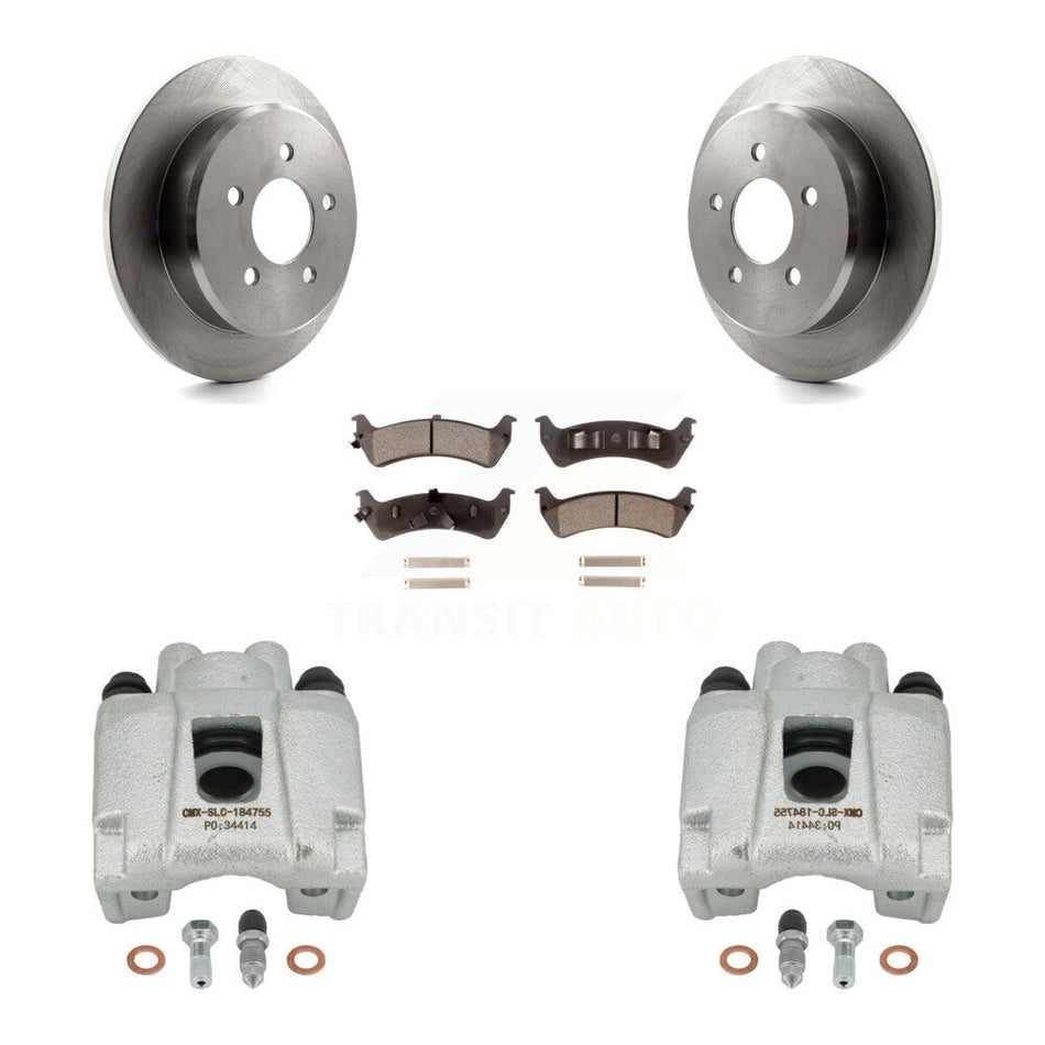 Rear Disc Brake Caliper Rotors And Ceramic Pads Kit For 2001 Mercury Mountaineer From 01 02 KC8-100210T by Transit Auto