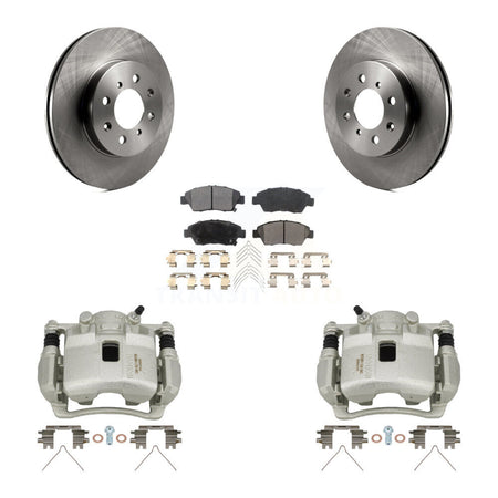 Front Disc Brake Caliper Rotors And Semi-Metallic Pads Kit For 2007-2008 Honda Fit KC8-100211P