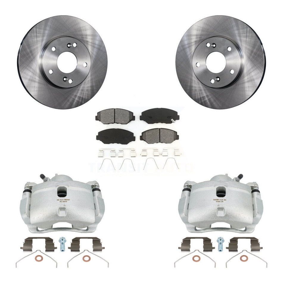 Front Disc Brake Caliper Rotors And Semi-Metallic Pads Kit For 2003-2011 Honda Element KC8-100211S by Transit Auto