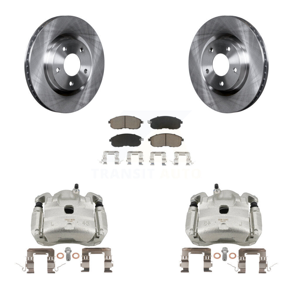 Front Brake Caliper Rotor And Ceramic Pad Kit For 2007-2010 Nissan Sentra SE-R with 2.5L KC8-100214C