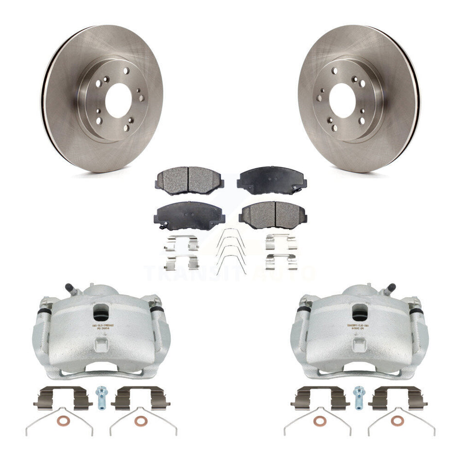 Front Disc Brake Caliper Rotors And Semi-Metallic Pads Kit For 2002-2004 Honda CR-V KC8-100214P by Transit Auto