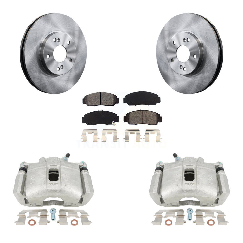 Front Disc Brake Caliper Rotors And Semi-Metallic Pads Kit For 2005-2007 Honda Accord Sedan with 3.0L GAS engine Manual transmission KC8-100214S by Transit Auto