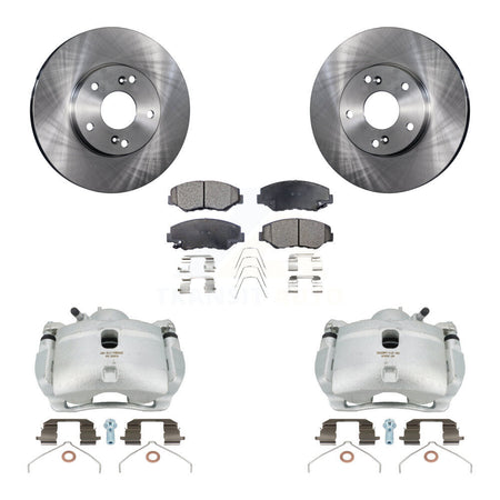 Front Disc Brake Caliper Rotors And Semi-Metallic Pads Kit For 2003-2011 Honda Element KC8-100215P by Transit Auto