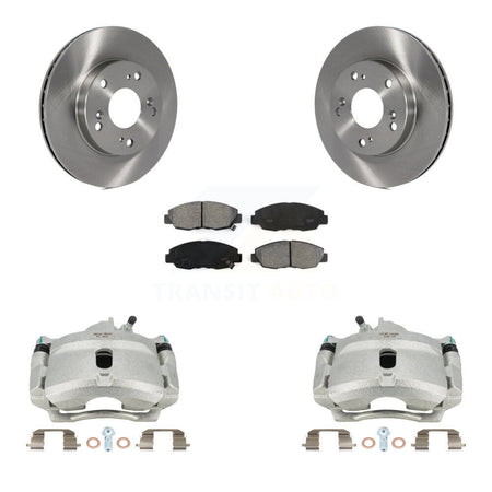 Front Disc Brake Caliper Rotors And Semi-Metallic Pads Kit For Honda Civic KC8-100215S by Transit Auto