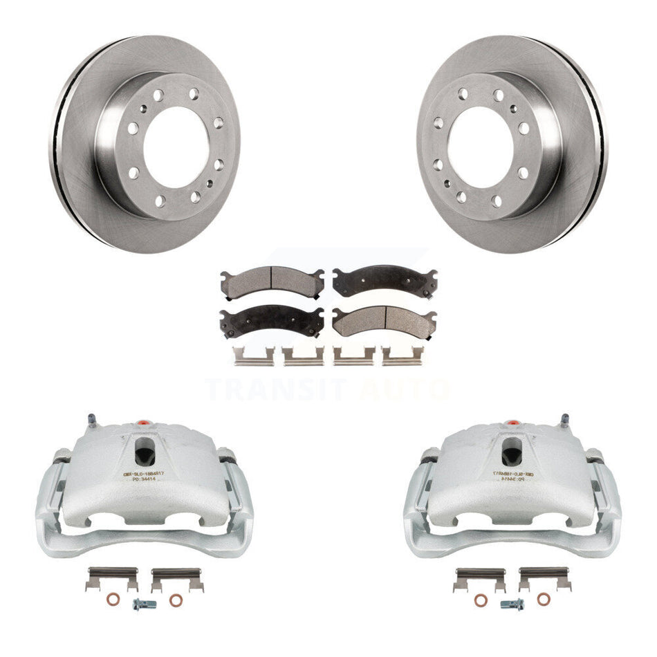 Front Disc Brake Caliper Rotors And Semi-Metallic Pads Kit For Chevrolet Express 3500 GMC Silverado Savana Sierra Classic 4500 KC8-100216P