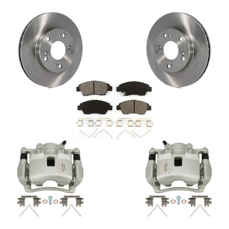 Front Disc Brake Caliper Rotors And Semi-Metallic Pads Kit For Honda Civic KC8-100216S