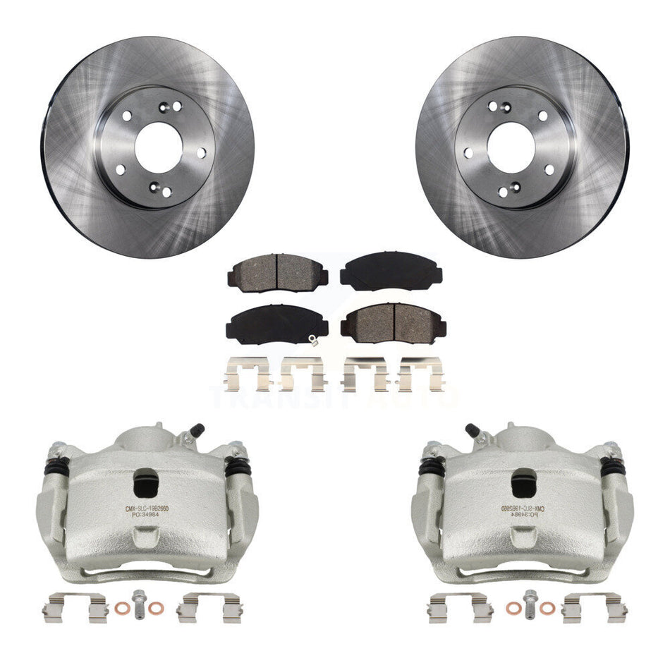 Front Disc Brake Caliper Rotors And Semi-Metallic Pads Kit For 2007 Honda Accord 2.4L KC8-100218S