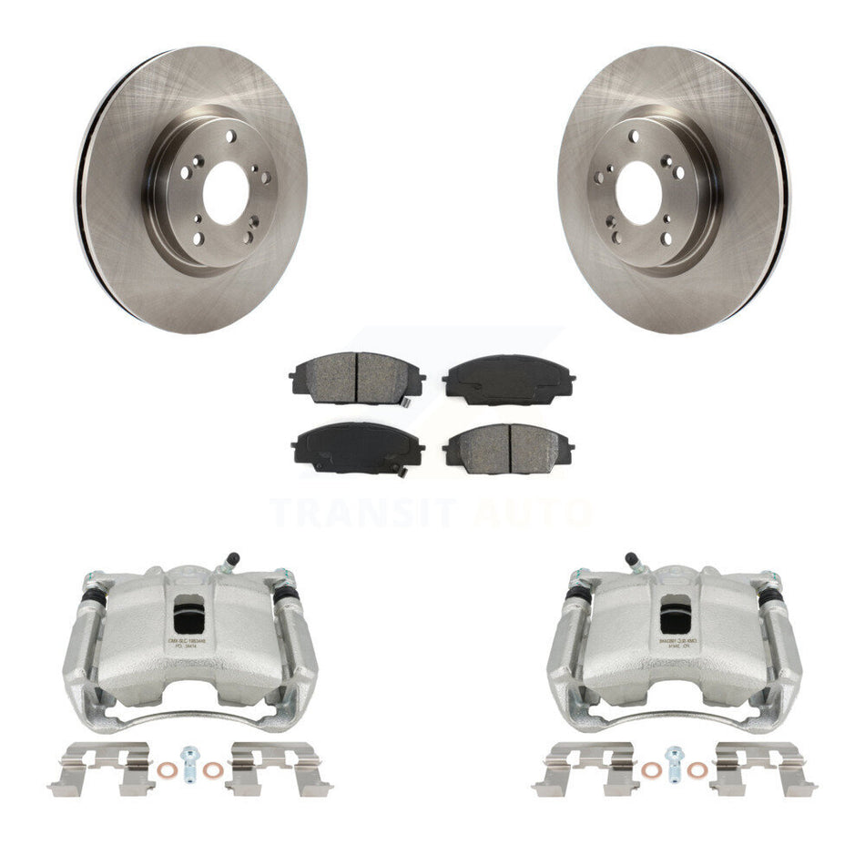 Front Disc Brake Caliper Rotors And Semi-Metallic Pads Kit For 2007-2010 Acura CSX Type-S KC8-100219S