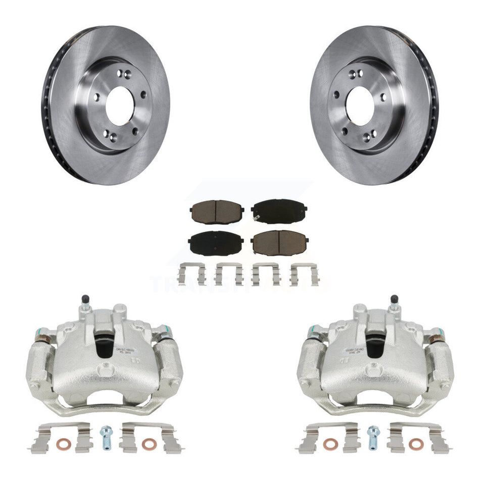 Front Disc Brake Caliper Rotors And Ceramic Pads Kit For Kia Forte Koup Forte5 2.0L KC8-100220C by Transit Auto