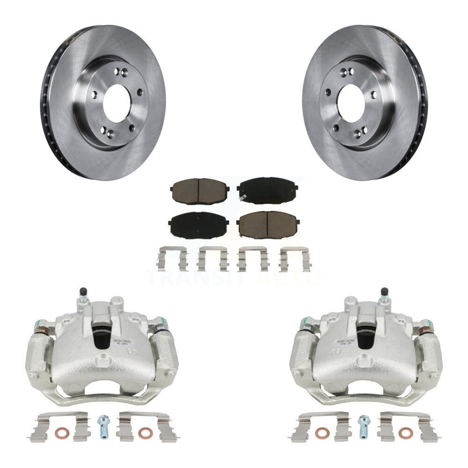 Front Disc Brake Caliper Rotors And Ceramic Pads Kit For Kia Forte Koup Forte5 2.0L KC8-100220C