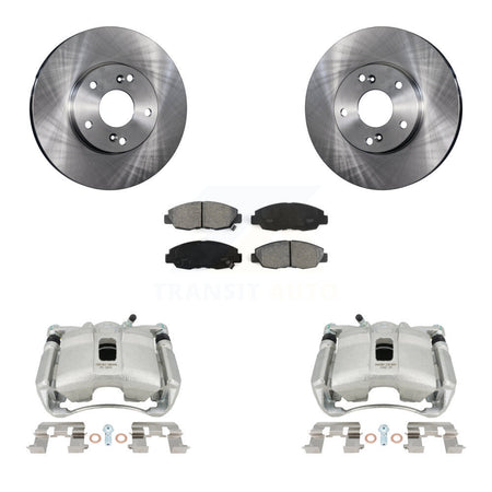 Front Disc Brake Caliper Rotors And Semi-Metallic Pads Kit For 2011 Honda Civic GX with 1.8L KC8-100220S by Transit Auto