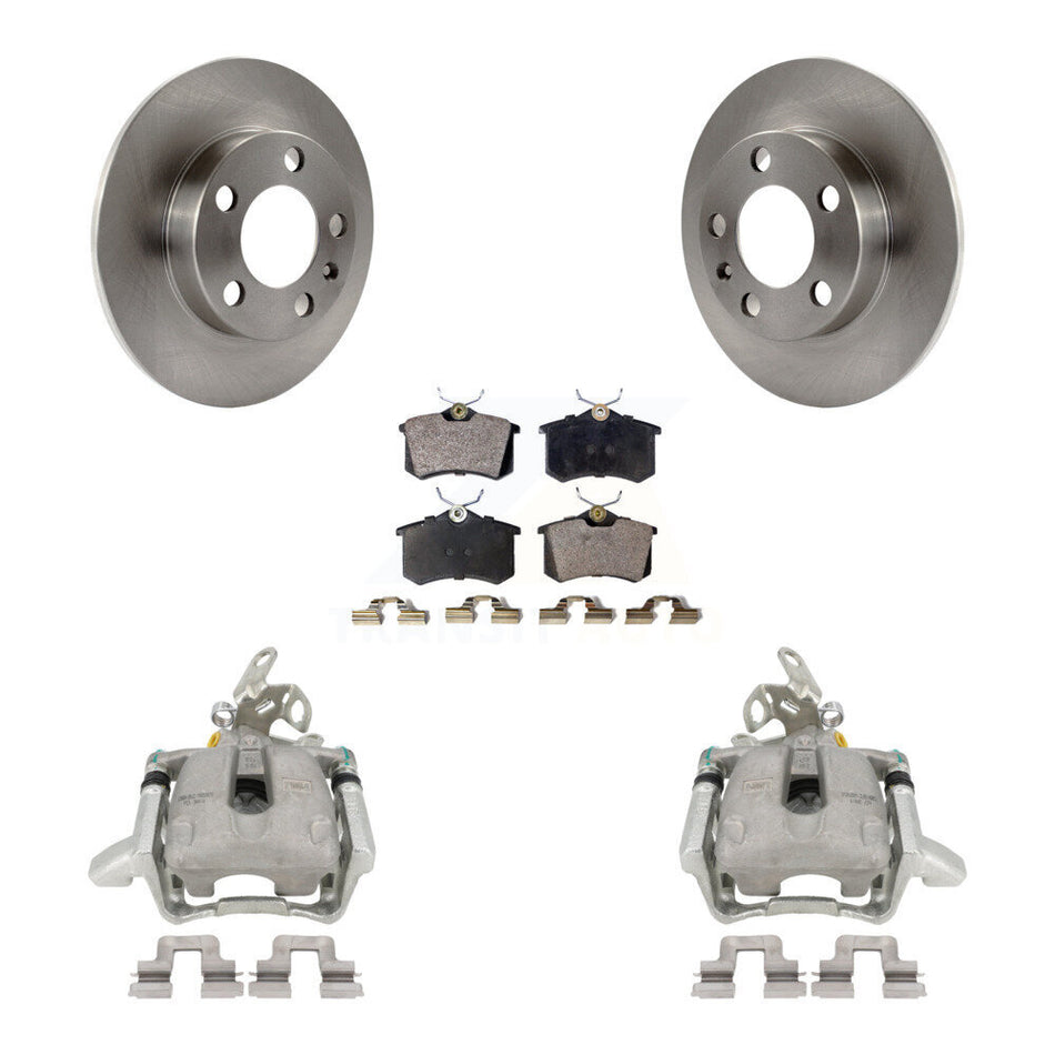 Rear Disc Brake Caliper Rotors And Ceramic Pads Kit For Volkswagen Jetta KC8-100220T