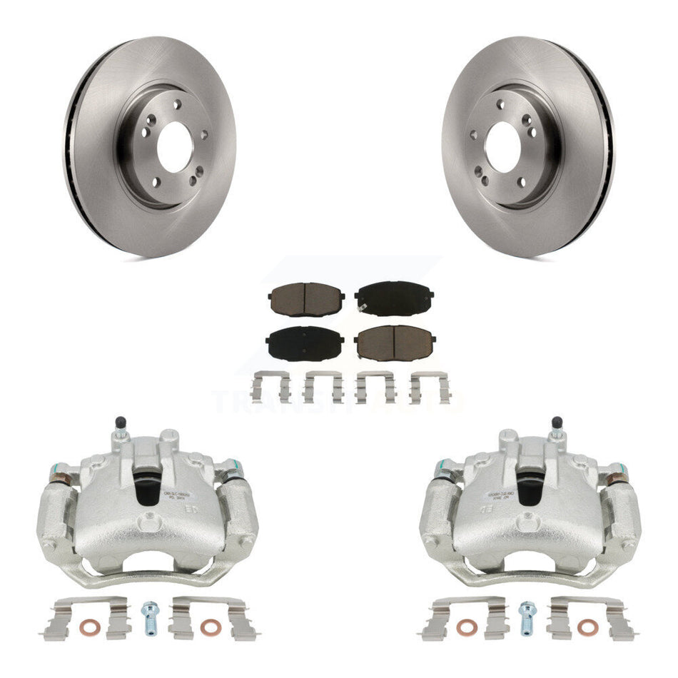 Front Disc Brake Caliper Rotors And Ceramic Pads Kit For Kia Forte5 2.0L KC8-100221C by Transit Auto