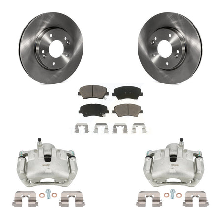 Front Disc Brake Caliper Rotors And Ceramic Pads Kit For 2012 Hyundai Veloster KC8-100223C